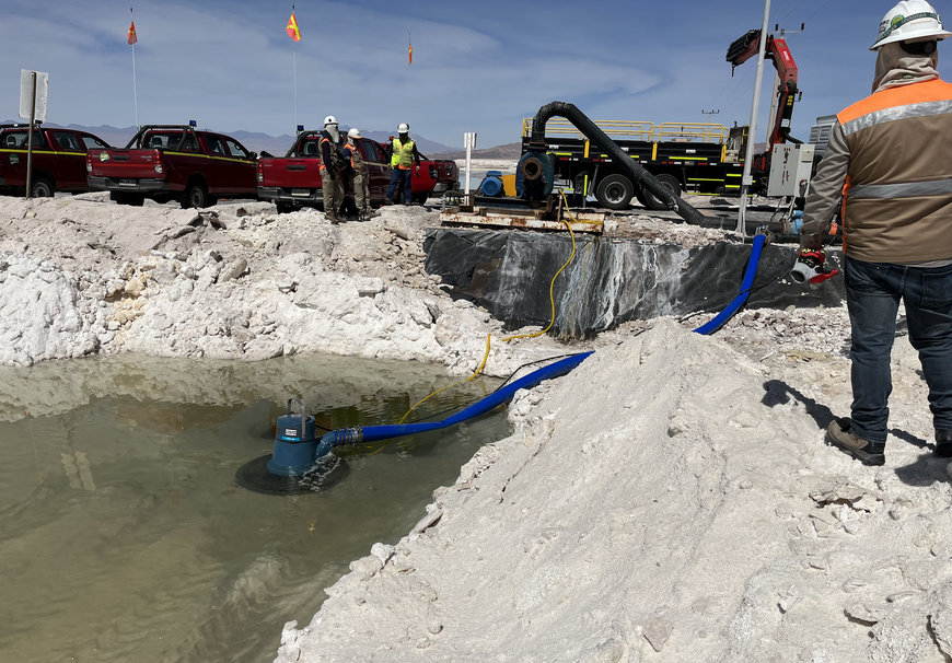 Atlas Copco WEDA electric dewatering pumps optimise lithium extraction process at Chilean mine