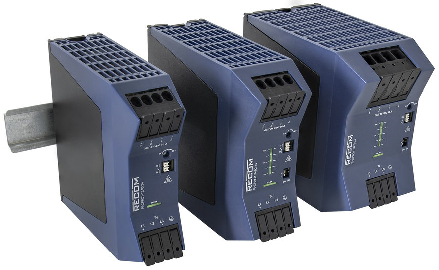 Rutronik Stocks RECOM’s High-Efficiency RACPRO1 DIN Rail Power Supplies