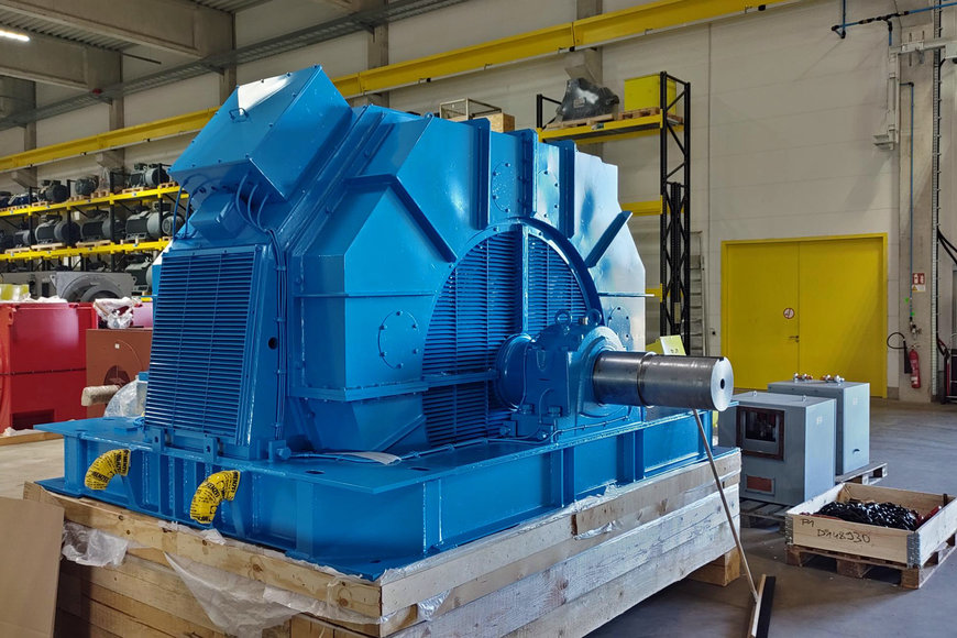 Special motor with 10-ton rotor for steel mill